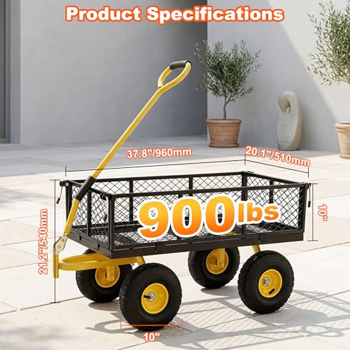 Steel Garden Cart with Removable Sides
