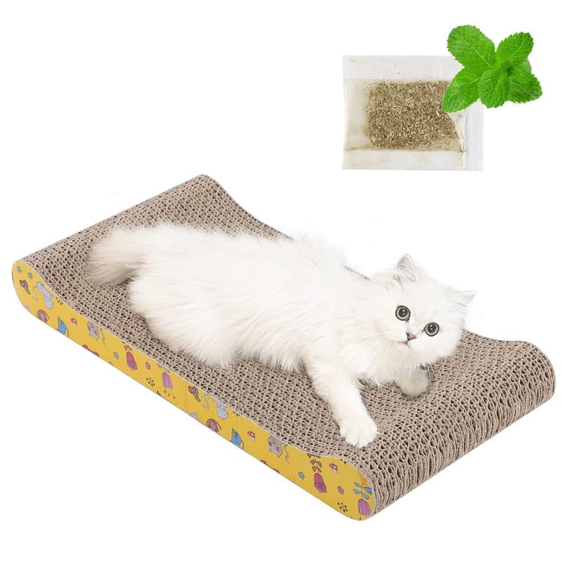 Dog Trust Cat Scratcher, Corrugated Cat Scratch Pad, Curved Cat Scratching Cardboard with Catnip, Double-Sided Cat Scratch, Cartoon-Bone (B09V84BXKN) Amazon Price History, Amazon Price Tracker