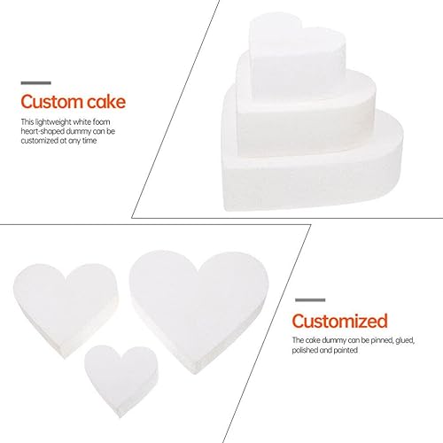 Miniatura 9 de Luxshiny Modelos falsos en forma de corazón de 10 pulgadas, 2 piezas, embrión de poliestireno, para decoración de tartas, decoración de bodas, 2