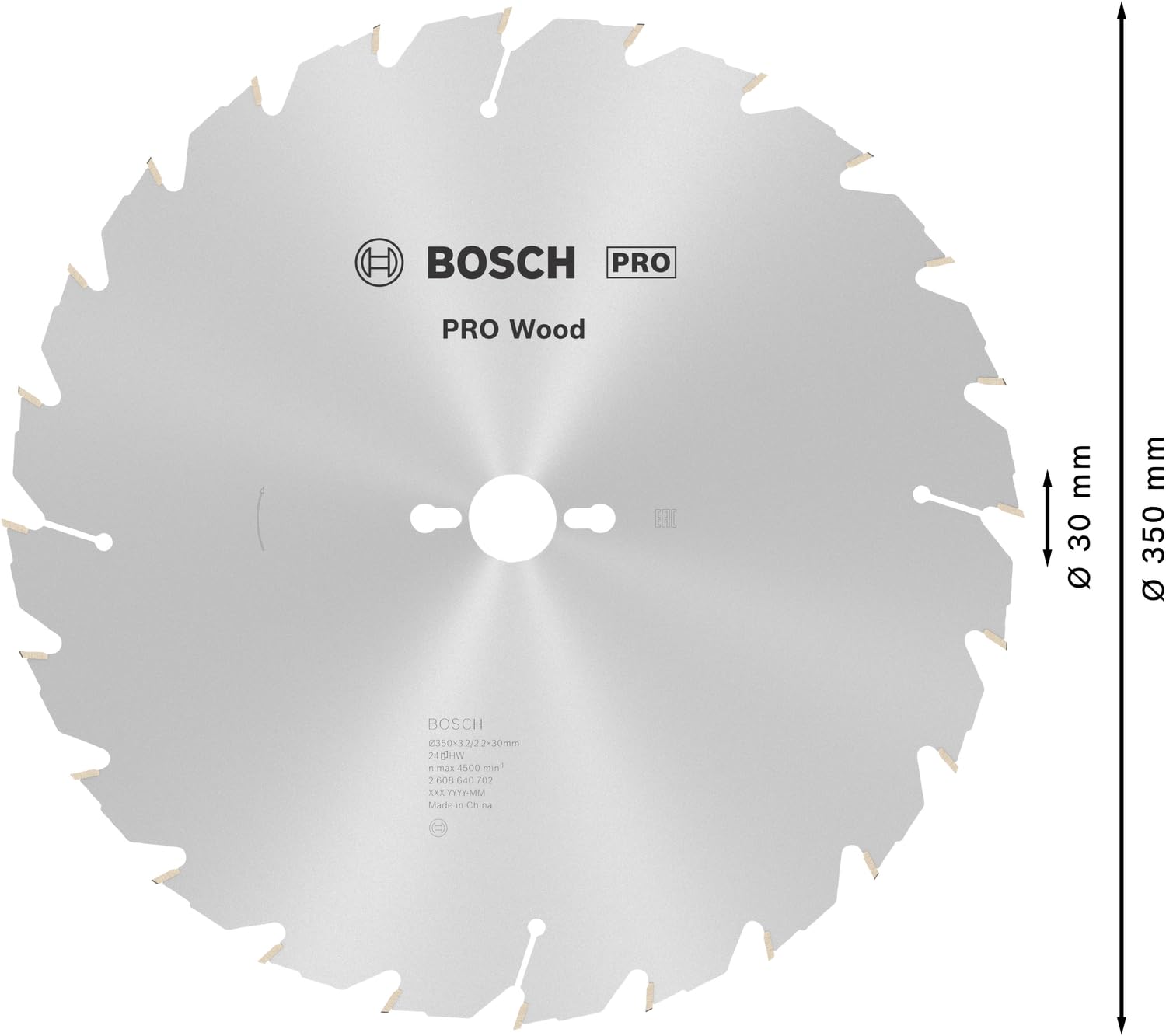 Bosch 1x Lame de scie circulaire filaire PRO Wood pour scies stationnaires