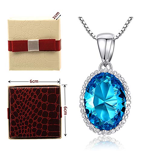 NOTONEON Collier Pendentif fête des mères, plaqué Platine AAA Collier Pendentif Zircon cubique, Cadeau de la mère, Cadeau de la Saint-Valentin, pour Les Femmes