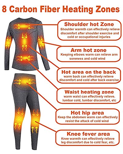 Women's Heated Thermal Underwear Set, USB Women's Electric Thermal Heated Long Johns Set, Leggings for Snow Women4