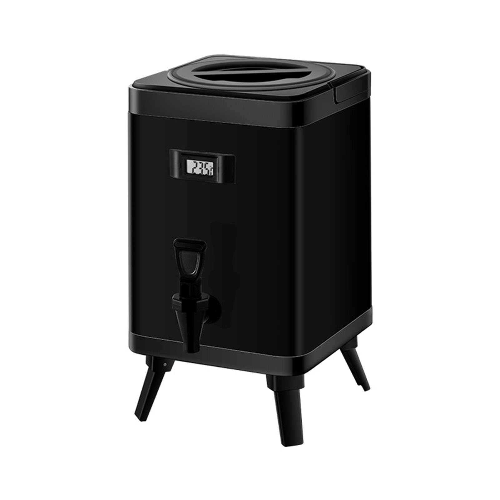 Dispenser termico per bevande in acciaio inossidabile, dispenser per bevande isolate con termometro, dispenser per bevande calde e calde, per tè caldo, caffè, latte freddo, acqua, succo, nero, 6 l