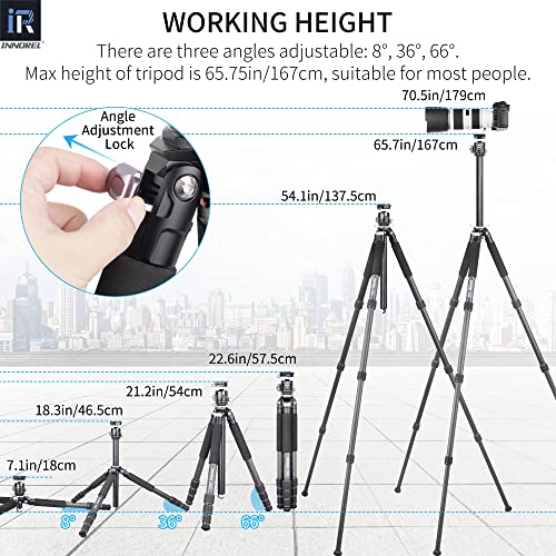 Image of INNOREL GT284C and N36 Carbon Fiber Tripod Professional Compact Tripod with Low Gravity Center Ball Head Special-Shaped Center Column 29mm Tube Max Load 20kg for DSLR Camera Heavy Duty Stand