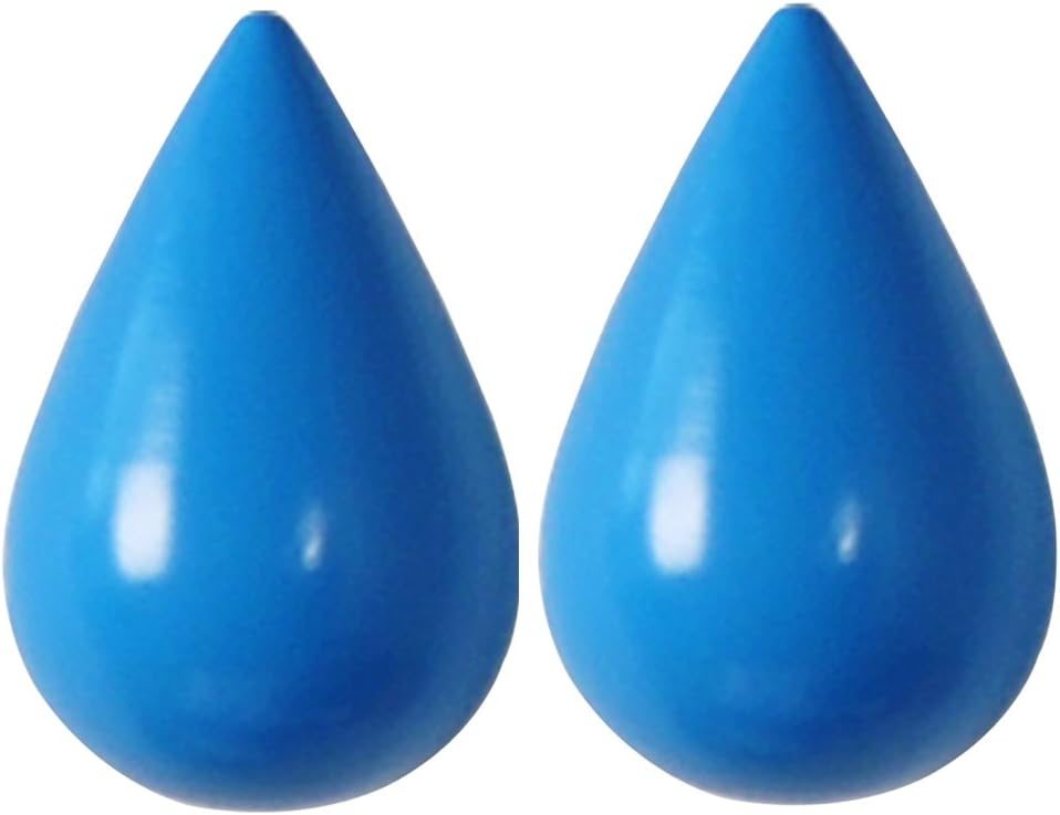 OLizee® 2 Pack Water Drop Shaped Minimalist Design Decorative Wall Mounted Wooden Coat Hat Hanger Hook(Blue)