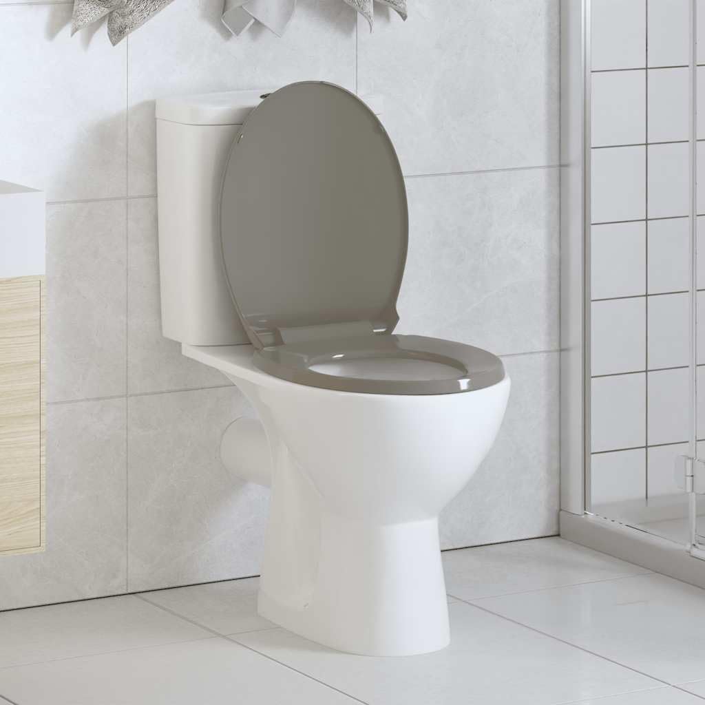 vidaxl premium soft-close quick-release toilet seat - sturdy polypropylene material - gray oval - suitable for standard toilet bowls - easy to clean - includes top mount hinges