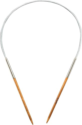 Mdoker Agujas de tejer circulares de bambú, tamaño 2 de 16 pulgadas, agujas de tejer circulares para tejer a mano y cualquier proyecto de hilo