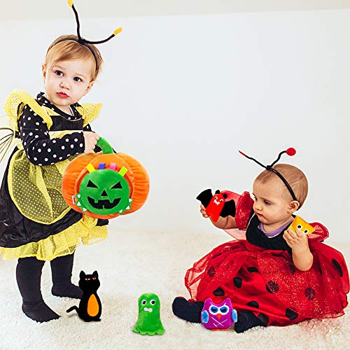 My First Halloween Pumpkin Toys,teytoy Nontoxic Fabric Cloth Activity Crinkle Halloween Playset Halloween Baby Toys Gift, Halloween Party Decoration for Infants Boys and Girls(New Version)