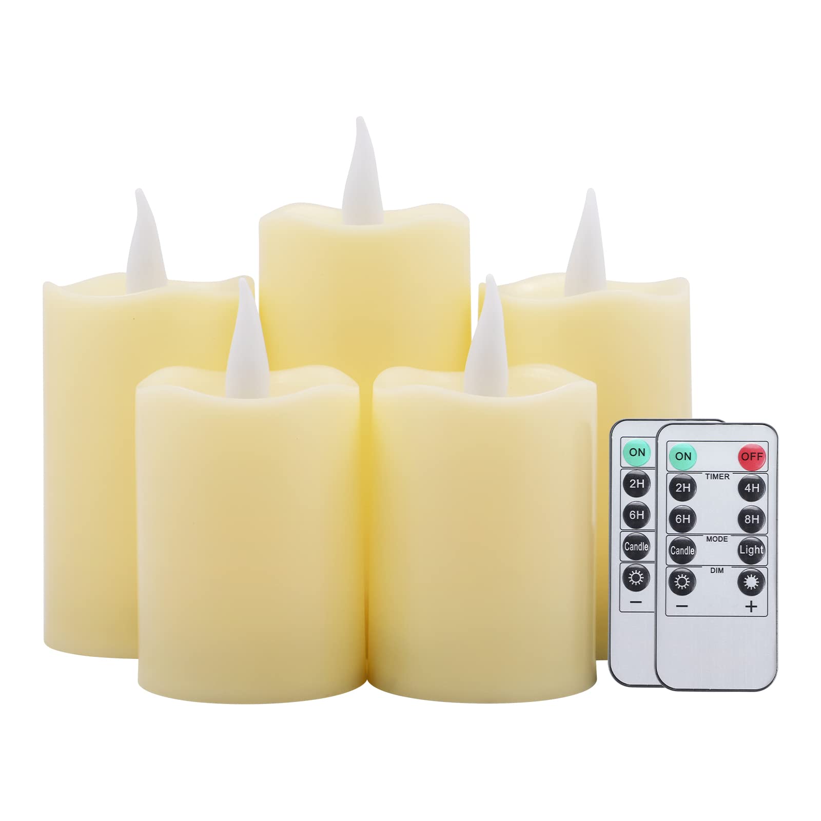 TEWOSCANDLE Flameless Candles, Battery Operated Flickering LED Pillar