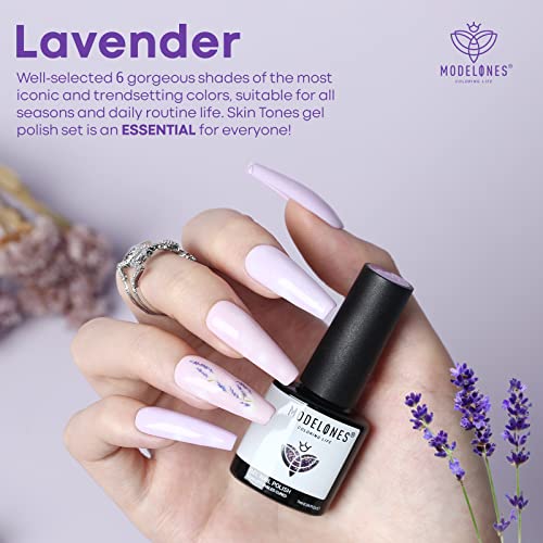 Image of modelones Gel Nail Polish Set Glitter 6Colors Purple Grape