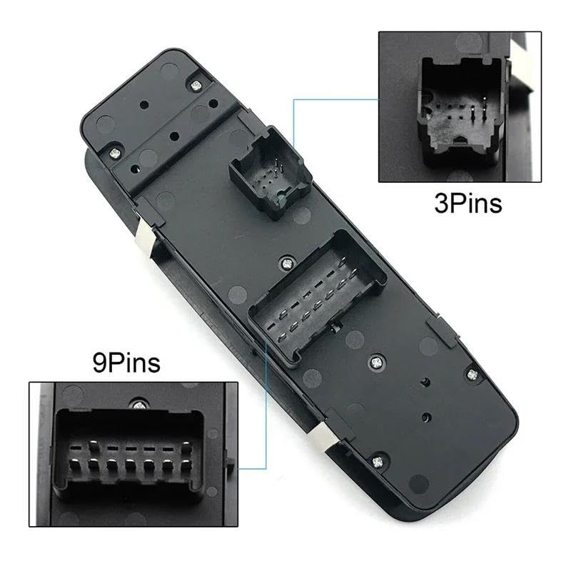 Interrupteur de lève-vitre électrique haute durabilité finition 68039999AA commande 3+9 pins - 2