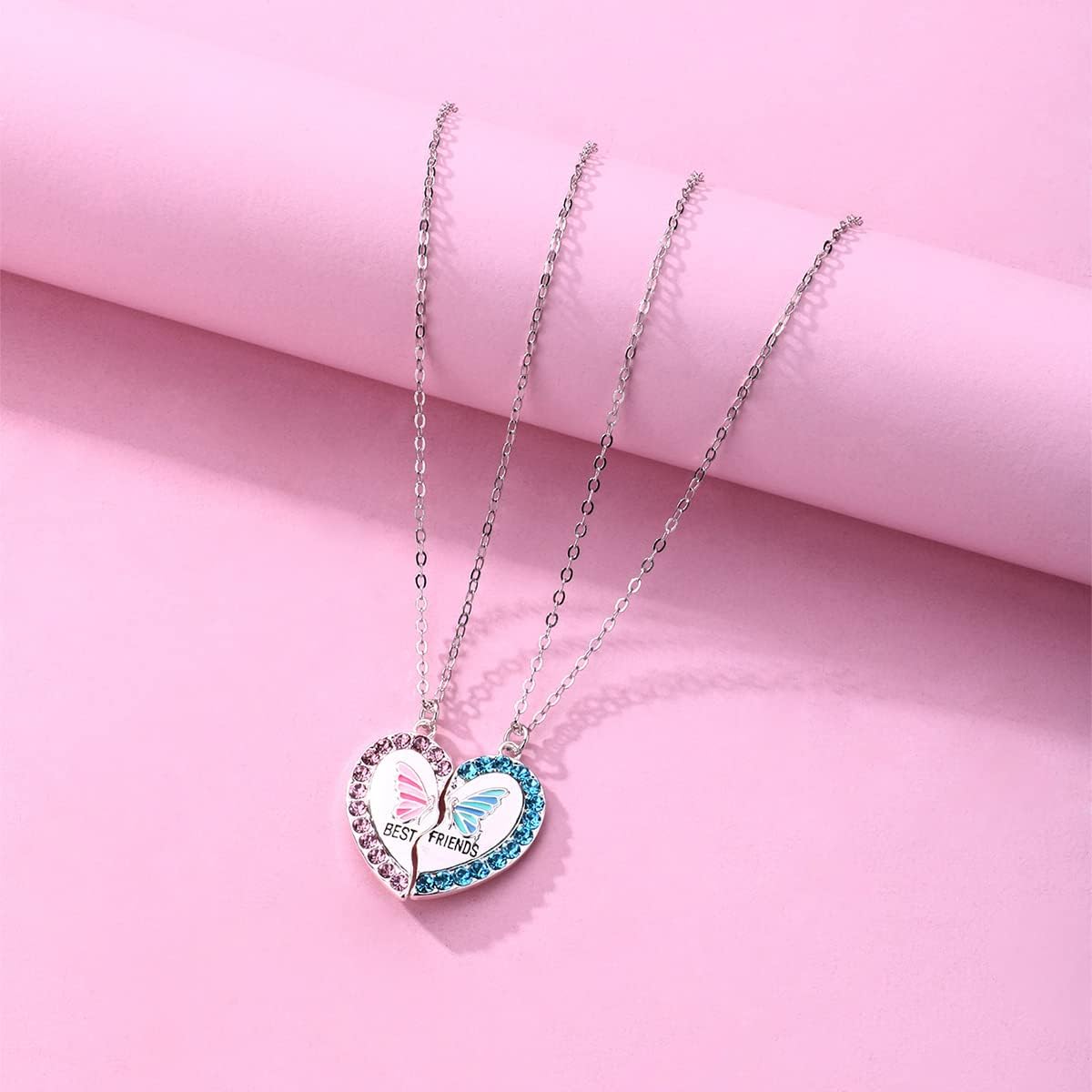 DOYYCA Best Friend Necklace for 2 Girls Half Heart BFF Friendship Necklace