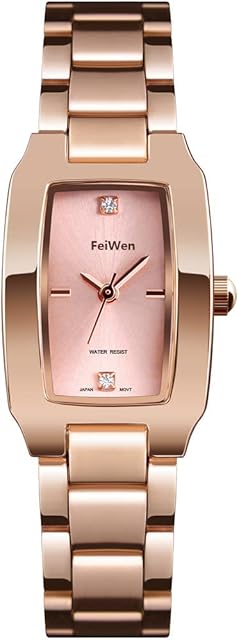 FeiWen Fashion Watch for Women Girl Casual Analog Quartz Stainless Steel Elegant Dress Watches Crystal Scale