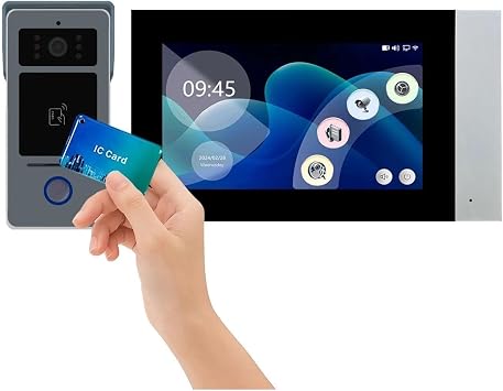 Tuya Wifi 1080P 2-Wire Smart Home Video Intercom Kit Video Door Phone 7'' IPS LCD Touch Screen Camera Doorbell Door Security D41 Real-time Notifications1to1 7 inch
