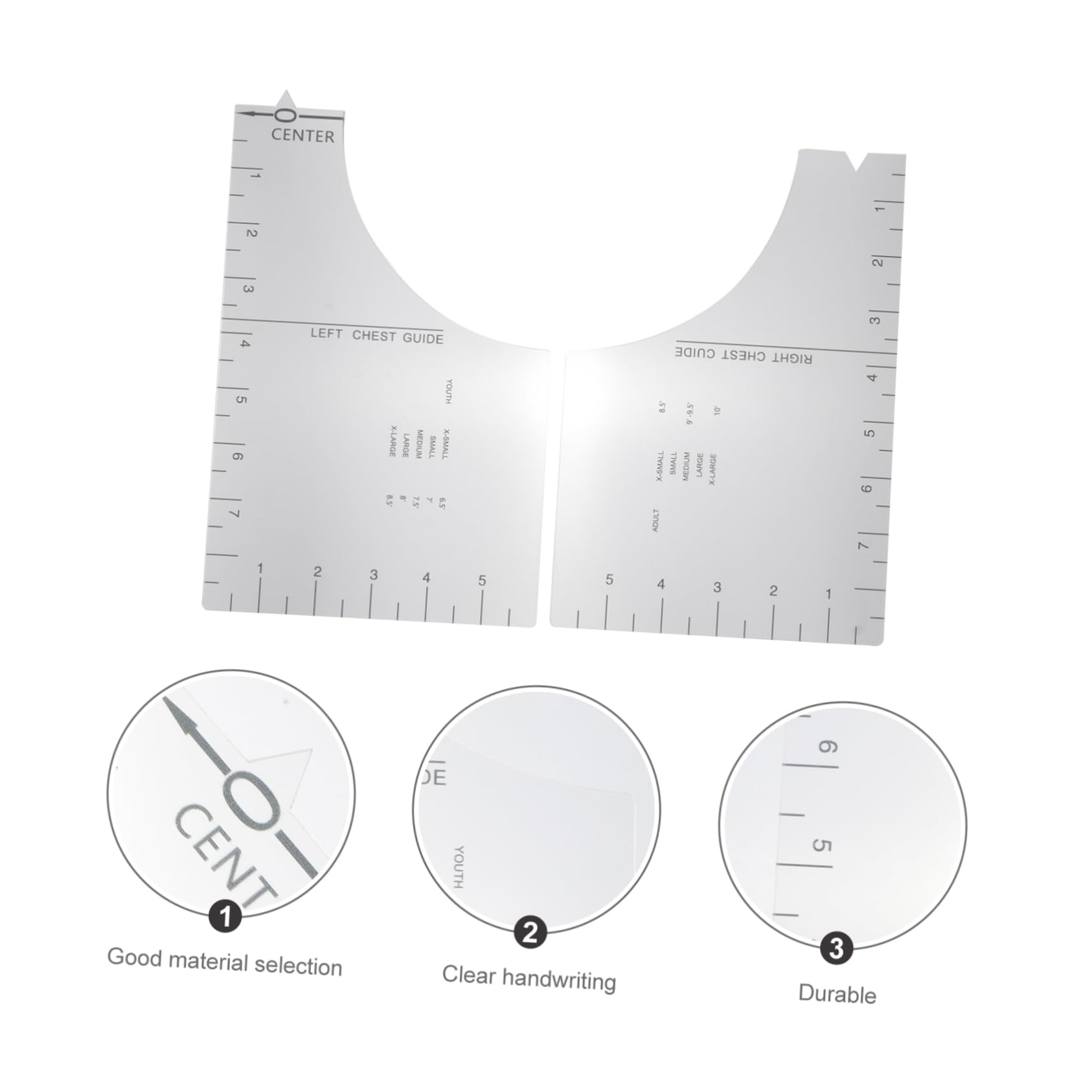 Housoutil 3 Piezas Regla para Costura y Confección Herramienta de Medición Transparente y Plegable Guía Curva para Tela para Bordado y Manualidades