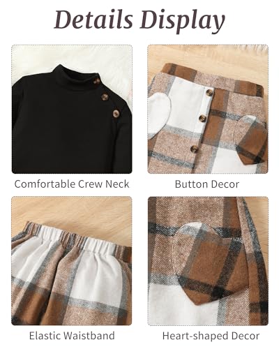 Cute Clothes for Girls Fall Winter Kids 2 Piece Outfits Sweater Plaid Skirt Tween Girls Clothing Dresses Set 8-12 - Image 6