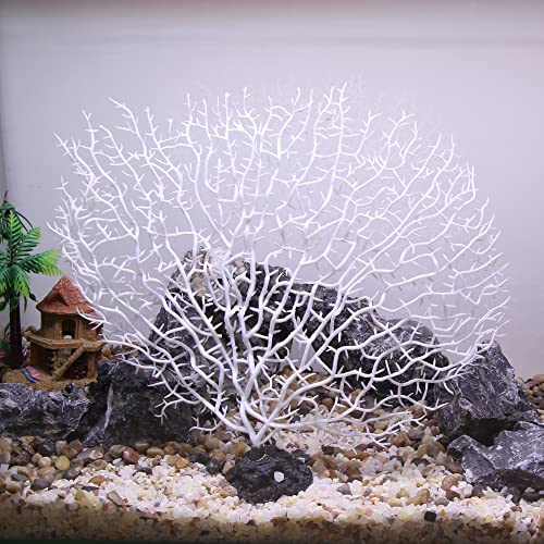 VOCOSTE Coral Reef Decor, Mini Faux Coral Decor for Aquarium Decorations White, 11.81"x10.23" - Image 2