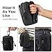 Tactical Molle Pouch EDC Men Belt Waist Bag Utility Gadget Gear Tool Organizer Pocket with Cell Phone Holster Holder for for iPhone 6s/7/X Samsung S8 Pixel Moto Z Force Play (Black-1 Pack)
