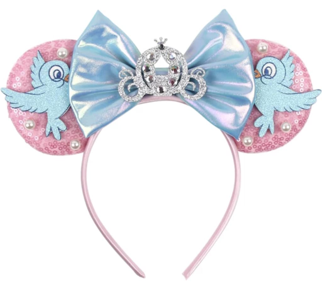 CLGIFT Iridescent and Sparkle Mouse Ears Collection: Classic Red Sequin, Rainbow, Silver, Gold, Blue - Customizable (Toy Story Woody Minnie Ears)