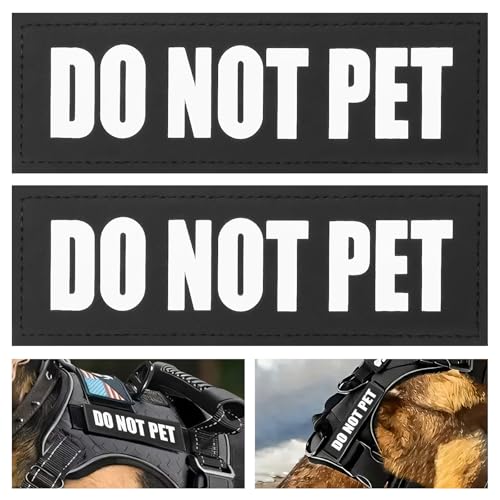 2 Stück Diensthunde-Patch, abnehmbar, Aufschrift "Do Not Pet", für Training, Arbeit, Reaktionshund, Serviceweste, Hundegeschirr oder Weste, Größe 12,7 x 3,5 cm (M)