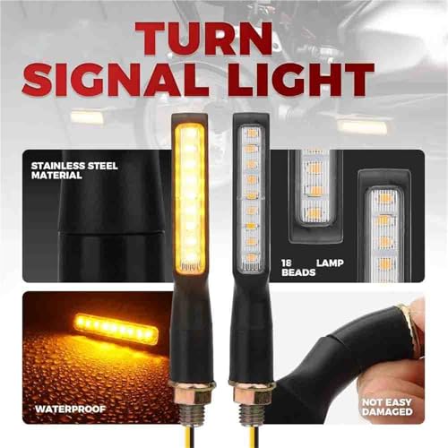 Clignotants de moto indicateurs signal lampe ambre etanches - 4