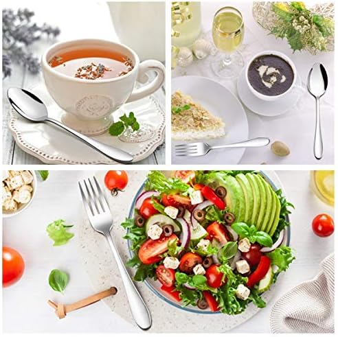 Silverware Set, 24-Piece Flatware Set with 4 Steak Knives, HaWare Stainless Steel Cutlery Eating Utensils Set Service for 4, Tableware Include Forks Knives Spoons, Mirror Polished, Dishwasher Safe