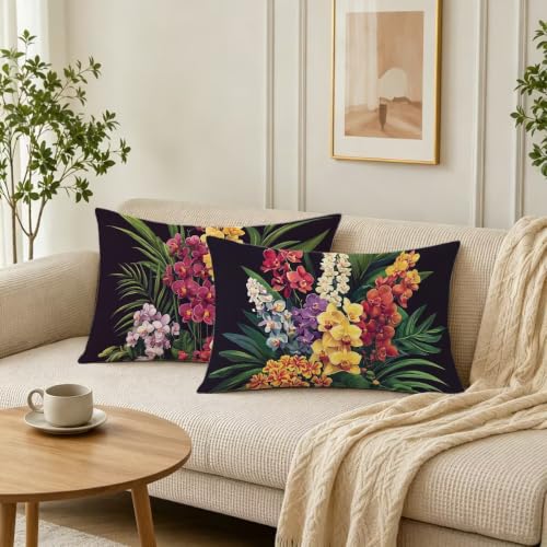 Fundas Cojines 40x80 Flor de Terciopelo Rectangular Juego de 2 Almohada Cama 3