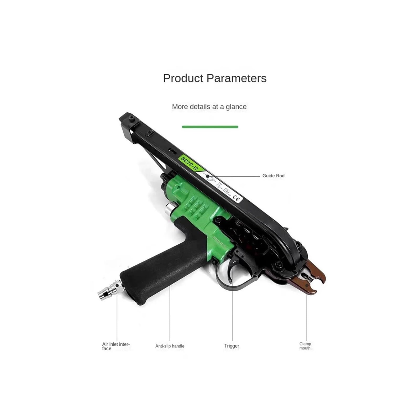 SC-7C SC-7E SC-760 Pneumatyczny pistolet do pierścieni C-Ring, pneumatyczny gwoździ, szczypce Hog Ring, nożyce Do użytku DIY(SC-7E)