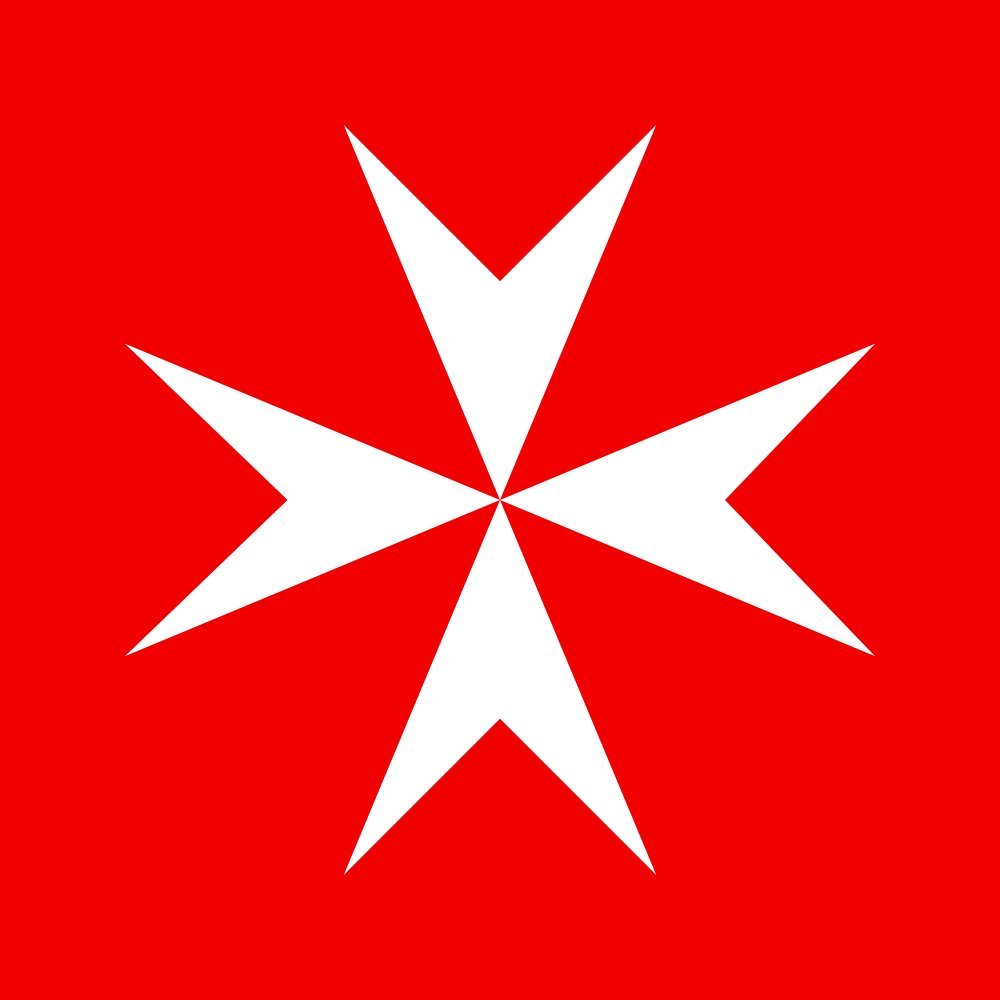 Drapeau Ordre de Malte SMOM 85x85cm pour mât et pavoisement historique