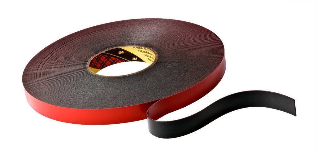 3M 5952 VHB Adhesive Tape, 6 mm x 33 m, 0.64 mm, Black, Film Liner, Pack of 12