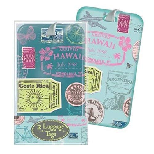 Vintage Reise Retro Stempel Design Gepäck Etiketten X 2 Urlaub Reise Koffer Cover