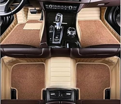Image of 9D Car Floor Mats for Tata Curvv Ev | Waterproof | Antislip | Faux Leather | Full Coverage | All Weather | Custom Fitted 9D Car Floor Mats | Beige