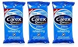 3x Cussons CAREX Refreshing Cleansing WIPES Hand Face & Body 15's Pocket Travel