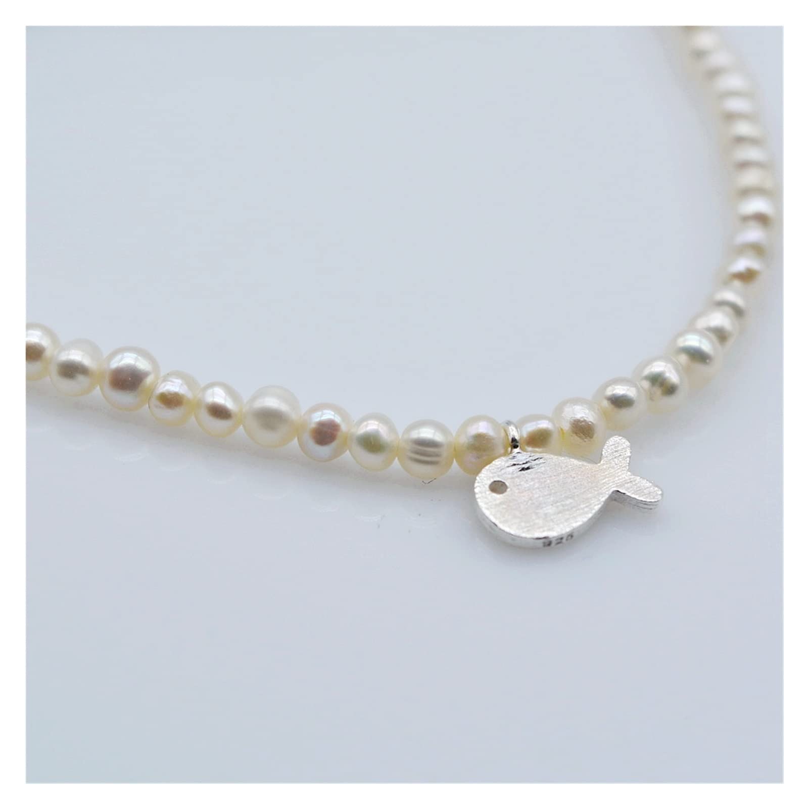 Simpatica collana di balene piccola collana di perle for ragazza con gioielli in argento fatti a mano in argento sterling 925 con perle naturali Collane da donna