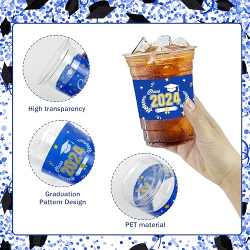 50 Count Graduation Party Cups, 12 oz Congrats Grad Disposable Clear Plastic Party Cups for Class of 2024 Graduation Party Decoration Supplies Drinkware Beer Beverage Ice Cream Snacks - Thumbnail 3