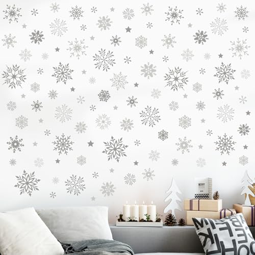 Vinilos Decorativos Copos de Nieve Gris Mfault 35x12 in miniatura 4