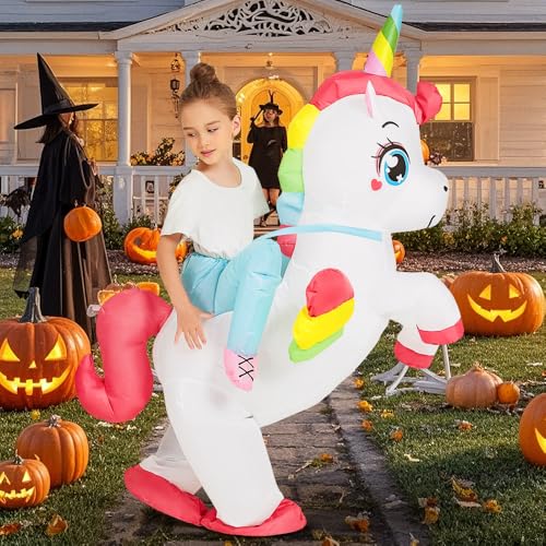 Disfraz Inflable Unicornio para Niñas y Niños miniatura 6