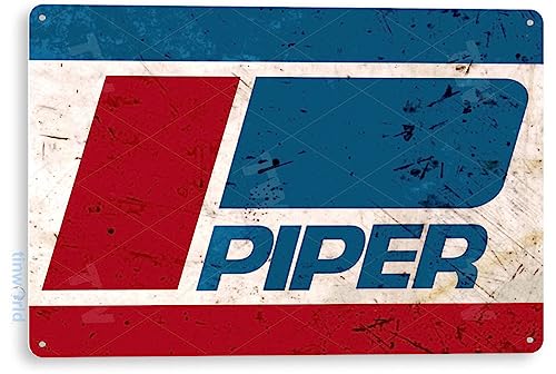 Tinworld Tin Sign: Piper Aircraft General Aviation Pilot Aircraft Retro Metal Décor B581