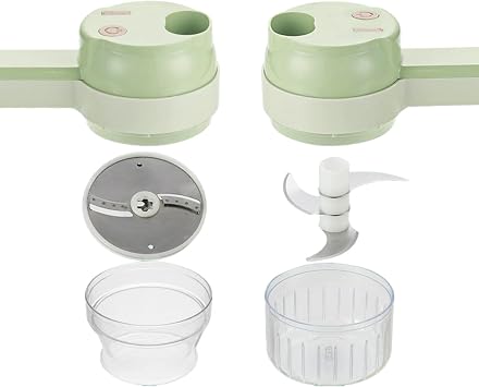 4 In1 Wireless Vegetable Processor Chop Whisk Clean Recharge, Kitchen Chopper Vegetable Cutter Electric Slicer Multifunctional Hand Held Food Egg Onion Chopper