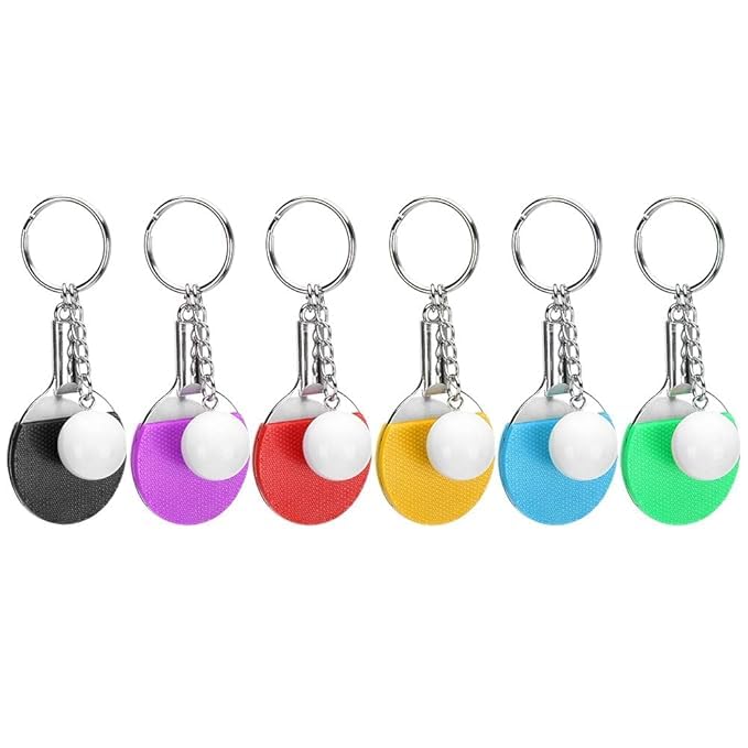 Mini Table Tennis Racket Keychain with Ball Design – Portable Sports Style Keyring for Keys, Bags & Gifts (1 Pc, Random Color)-image-43