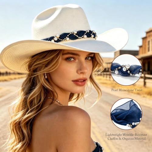 Image of Braided Cowboy Hat Bands for Men Women Cowgirl Hats Accessories