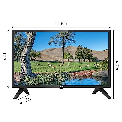 Image of TuTu 24 Inch HD TV, 2K LED Small Flat Screen Non-Smart Television, Works with Apple TV, Fire Stick, Roku, Google, TiVo, Xumo, and Streaming Devices