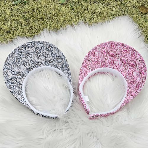 Image of 2 Pack Sun Visor Hats Women Men Clip On Wide Brim Visors Hat Outdoor Sports Golf Beach Travel Tennis Caps