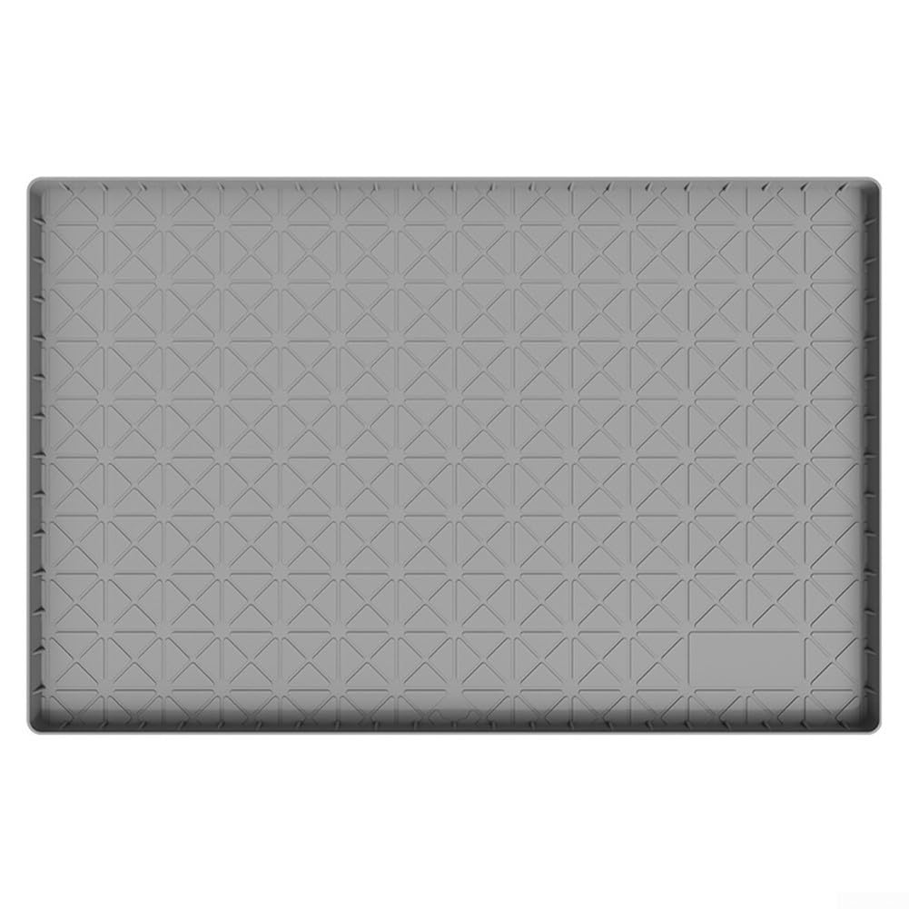 FORWOS Tappetino Sottolavello In Silicone 71x56 Cm - Impermeabile Con Foro Di Scarico - Protezione Armadio Per Cucina E Bagno - Motivo A Nido D'Ape Grigio - 2