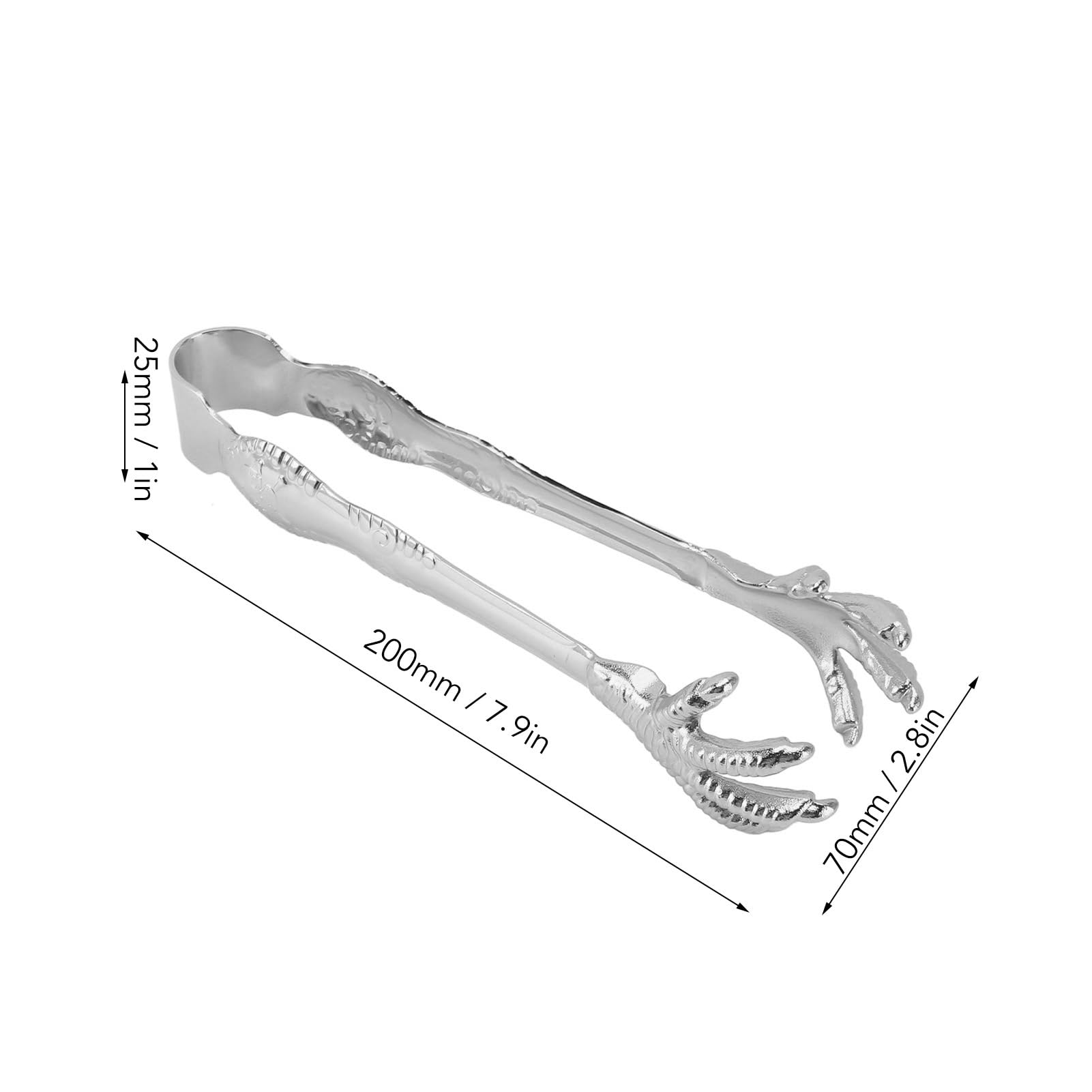 Cocoarm Pinze per Ghiaccio Stile Artiglio, Pinze per Ghiaccio a Barra a Forma di Artiglio d'aquila in Acciaio Inossidabile, Strumento da 7,9 Pollici Lucidato a Mano per Cubetti di Cubetti di (#1)