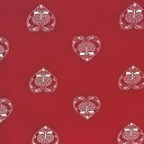 Tissu de Coton imprimé | Tissu de Noël - coeurs en style alpin (rouge et écru) | Largeur: 160cm (1 mètre)