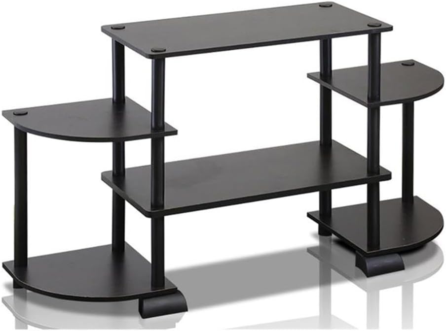 Furinno Turn-N-Tube Rounded Corner TV Entertainment Center, Espresso/Black