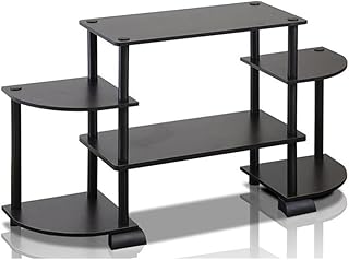 Furinno Turn-N-Tube Rounded Corner TV Entertainment Center, Espresso/Black