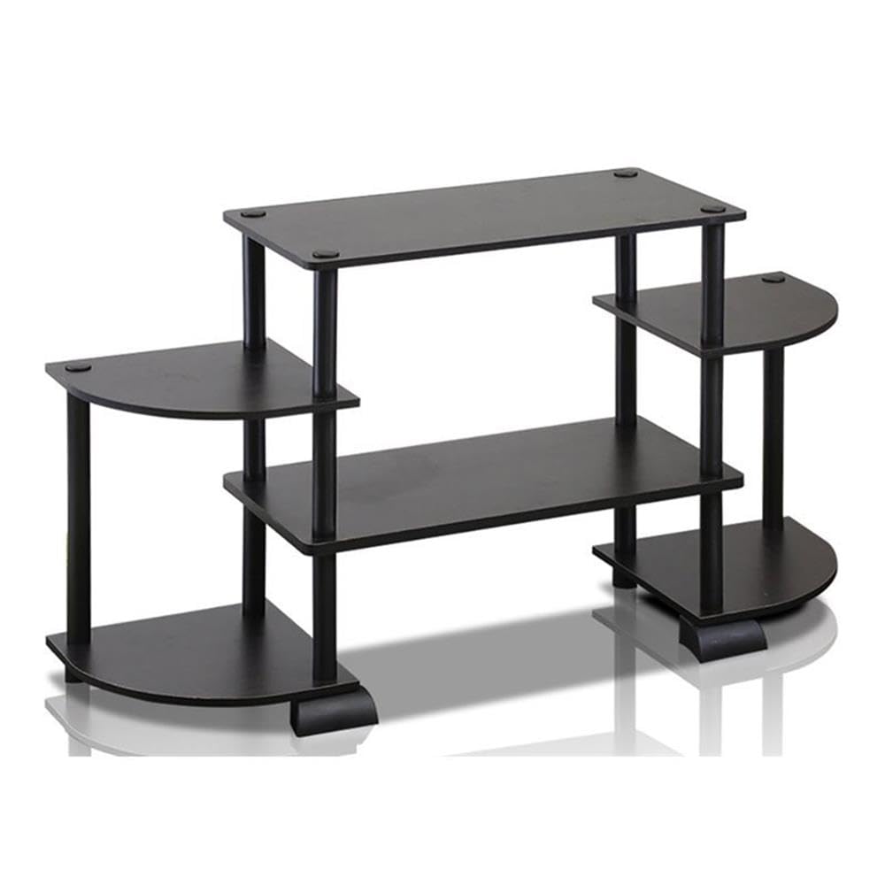 Furinno Turn-N-Tube Rounded Corner TV Entertainment Center, Espresso/Black