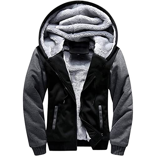 AQAYL Winter Jackets for Men Fleece Lined Full Zip Hoodie